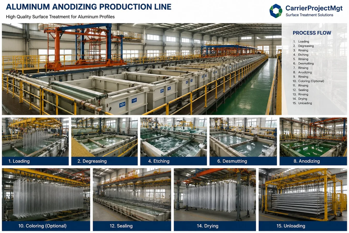 Aluminum Anodizing Process Flow — CarrierProjectMgt